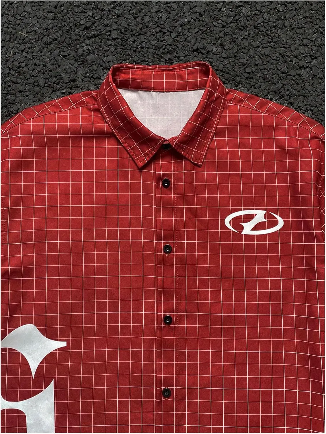 Men's Plaid Oversized Tshirts Short Sleeve Collared Button Up Streetwear Baggy Tees