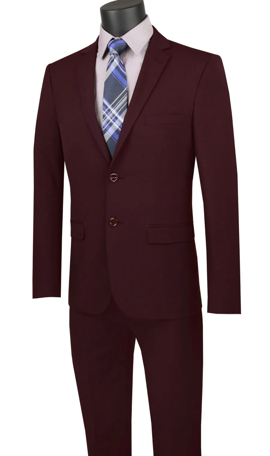 Men's Ultra Slim Fit Suit USDX-1-Burgundy