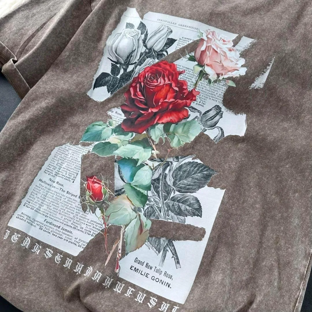 Mens Washed T Shirt Distressed Graphic Tees Oversized Short Sleeve Tops Shirts