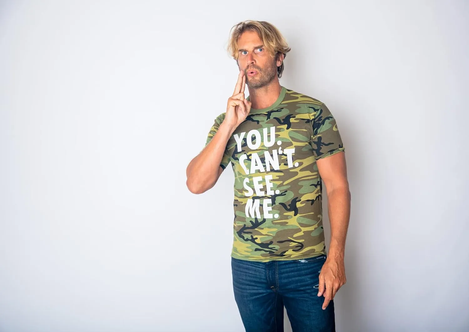 Mens You Cant See Me T Shirt Funny Hunting Camouflage Sarcastic Adult Humor Tee