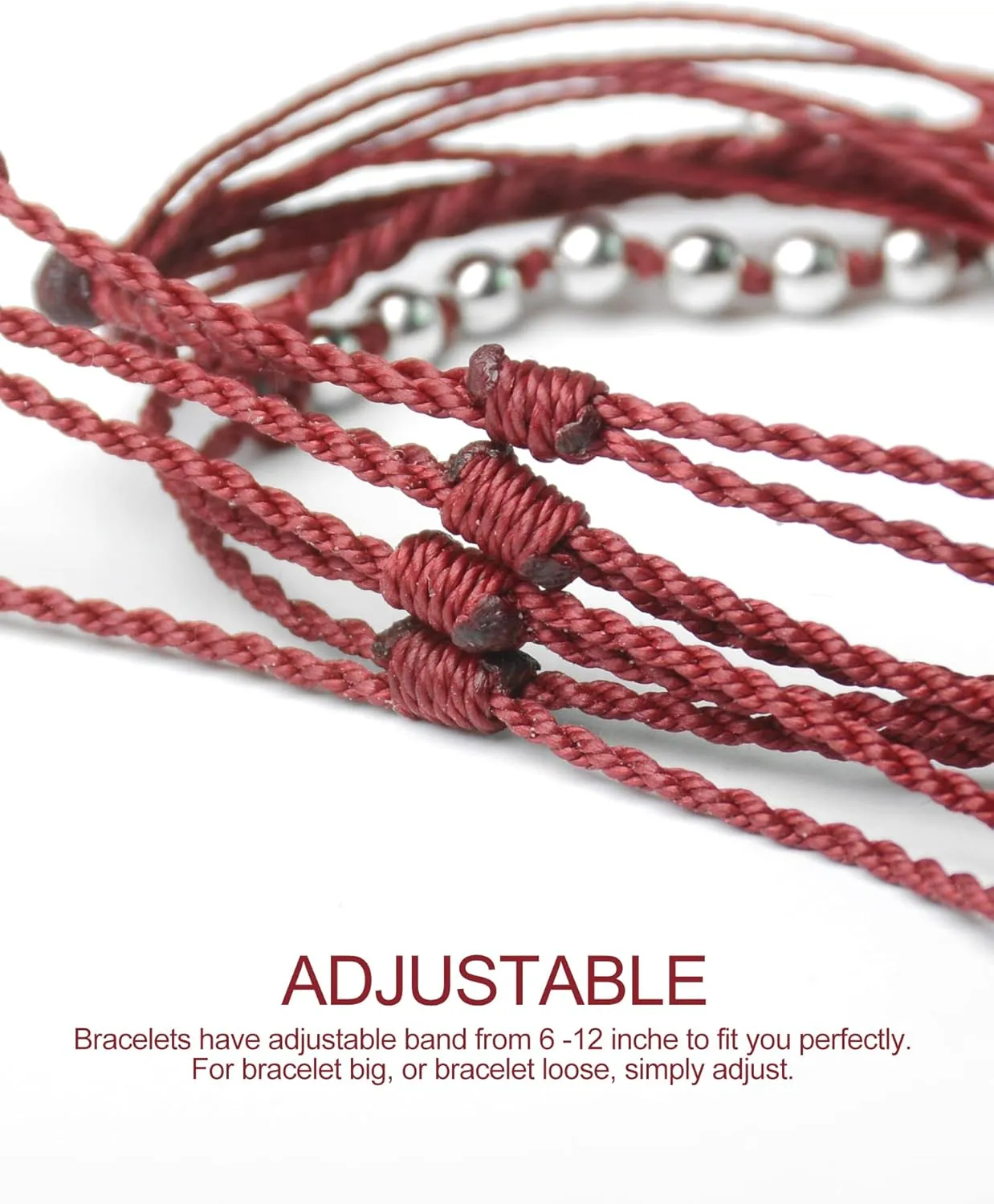 Mezcla Vida Bohemian Wave Coin Charm Silver Zinc Beaded Waterproof Rope Surfing Bracelets Sets For Women, Beach Hippie String Jewelry