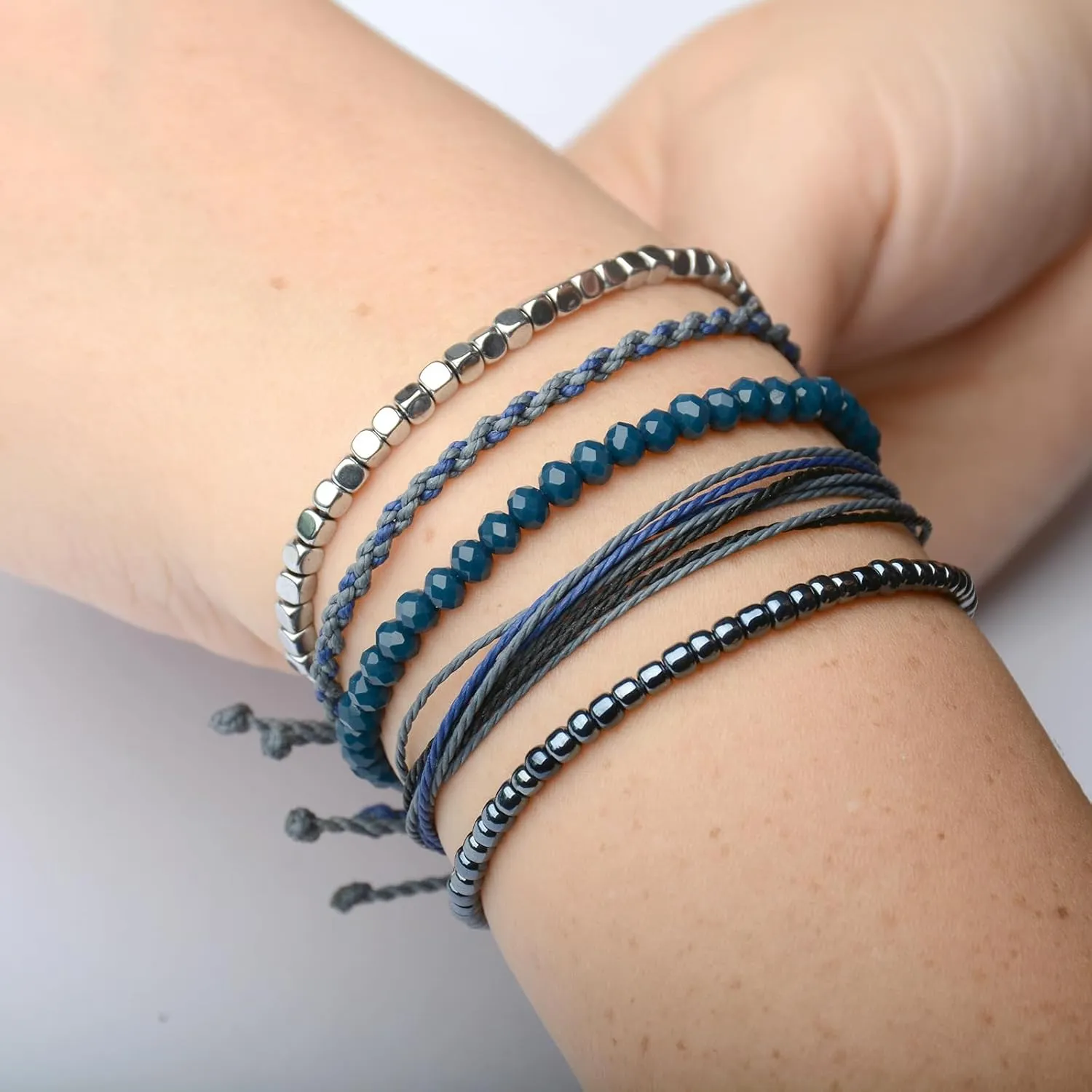 Mezcla Vida Handmade Waterproof Rope Bracelets Pack String & Beaded Bracelet Stack - Set of 5 Stackable Bracelets For Women, Summer Accessories & Bohemian Bracelets for Teen Girls