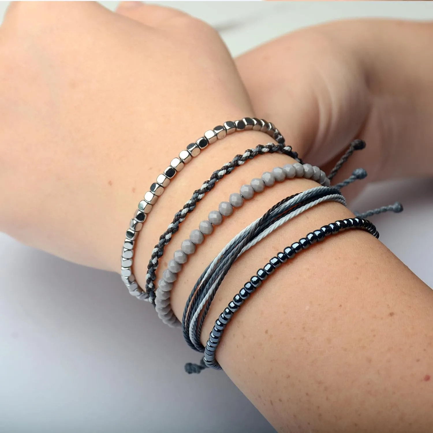 Mezcla Vida Handmade Waterproof Rope Bracelets Pack String & Beaded Bracelet Stack - Set of 5 Stackable Bracelets For Women, Summer Accessories & Bohemian Bracelets for Teen Girls
