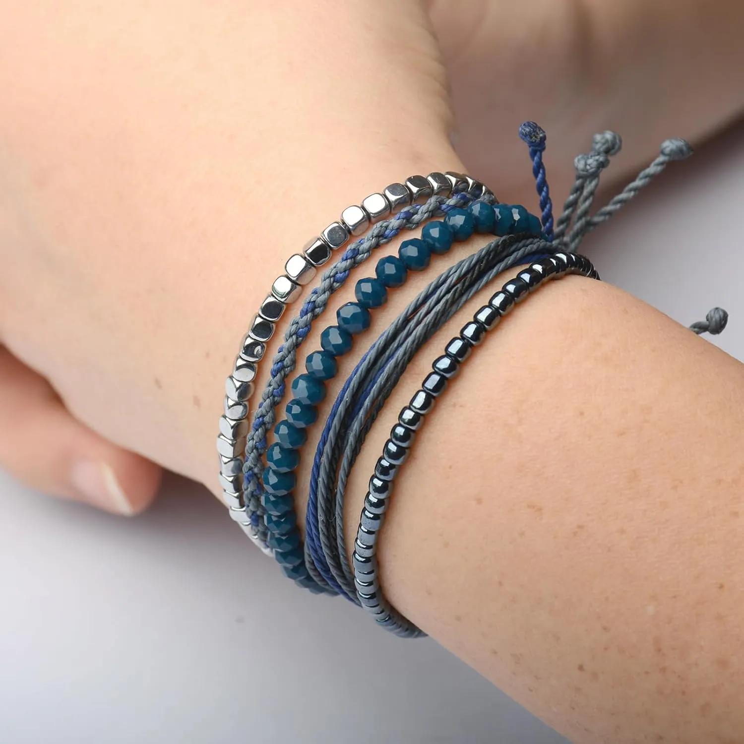 Mezcla Vida Handmade Waterproof Rope Bracelets Pack String & Beaded Bracelet Stack - Set of 5 Stackable Bracelets For Women, Summer Accessories & Bohemian Bracelets for Teen Girls