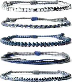Mezcla Vida Handmade Waterproof Rope Bracelets Pack String & Beaded Bracelet Stack - Set of 5 Stackable Bracelets For Women, Summer Accessories & Bohemian Bracelets for Teen Girls