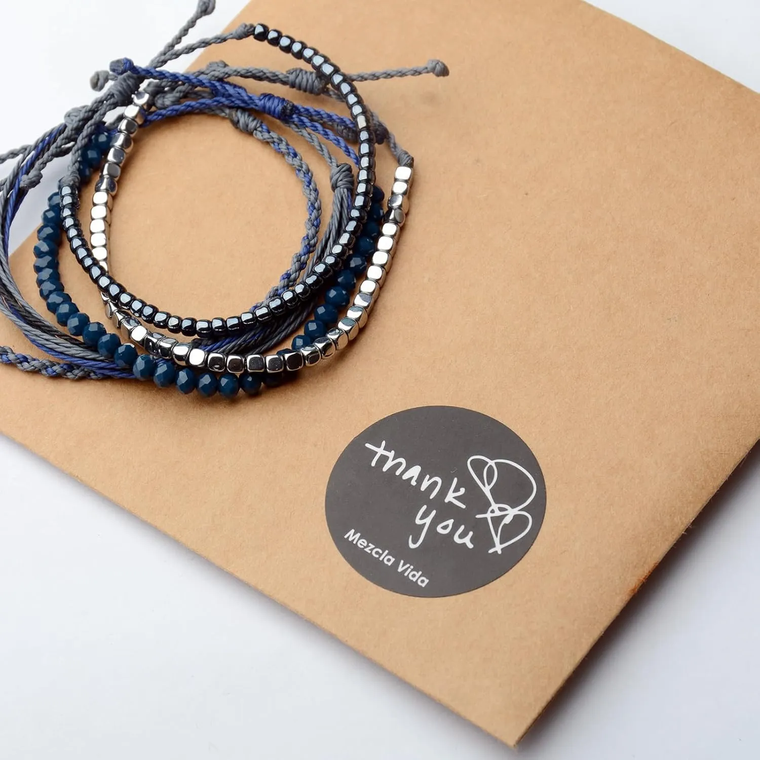 Mezcla Vida Handmade Waterproof Rope Bracelets Pack String & Beaded Bracelet Stack - Set of 5 Stackable Bracelets For Women, Summer Accessories & Bohemian Bracelets for Teen Girls