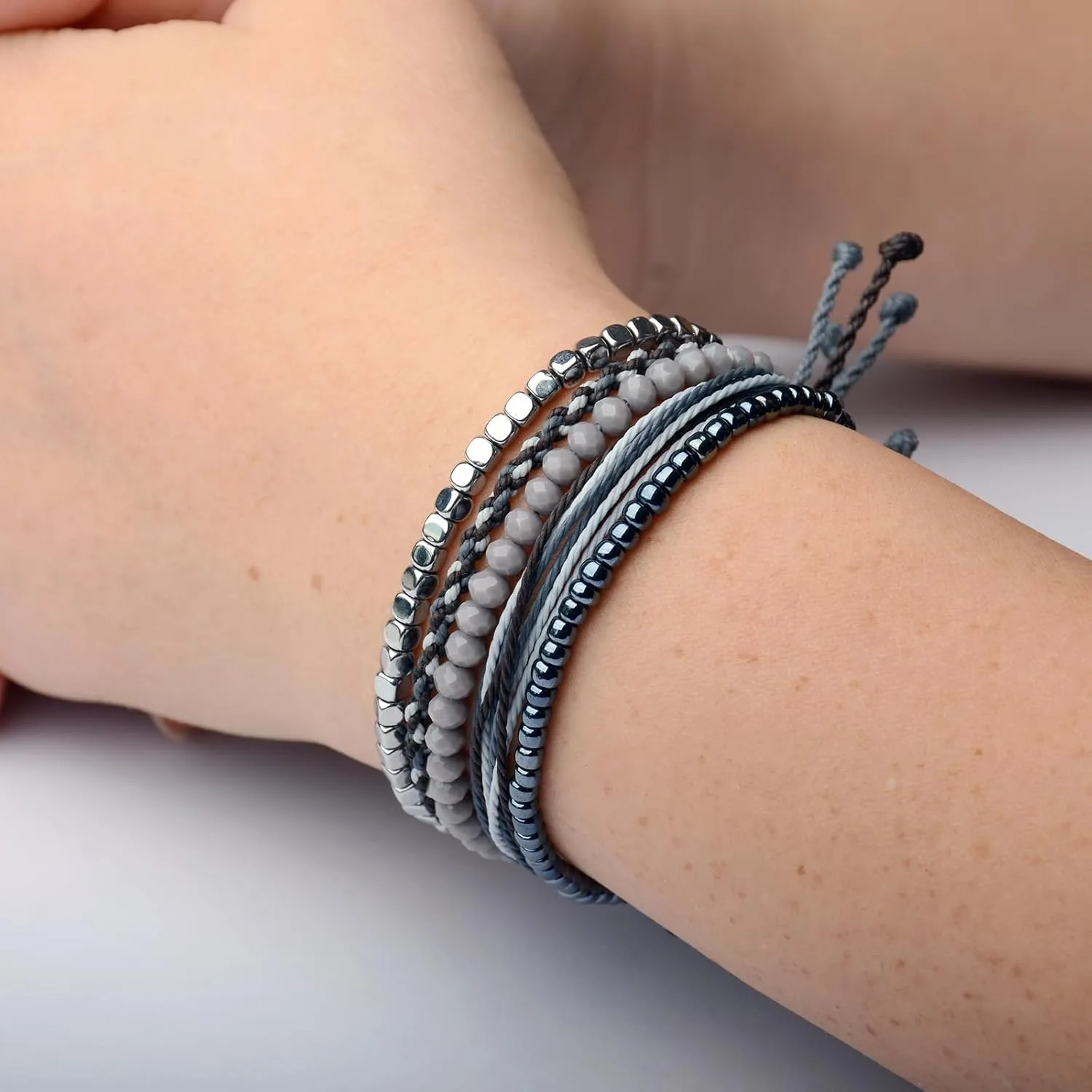 Mezcla Vida Handmade Waterproof Rope Bracelets Pack String & Beaded Bracelet Stack - Set of 5 Stackable Bracelets For Women, Summer Accessories & Bohemian Bracelets for Teen Girls