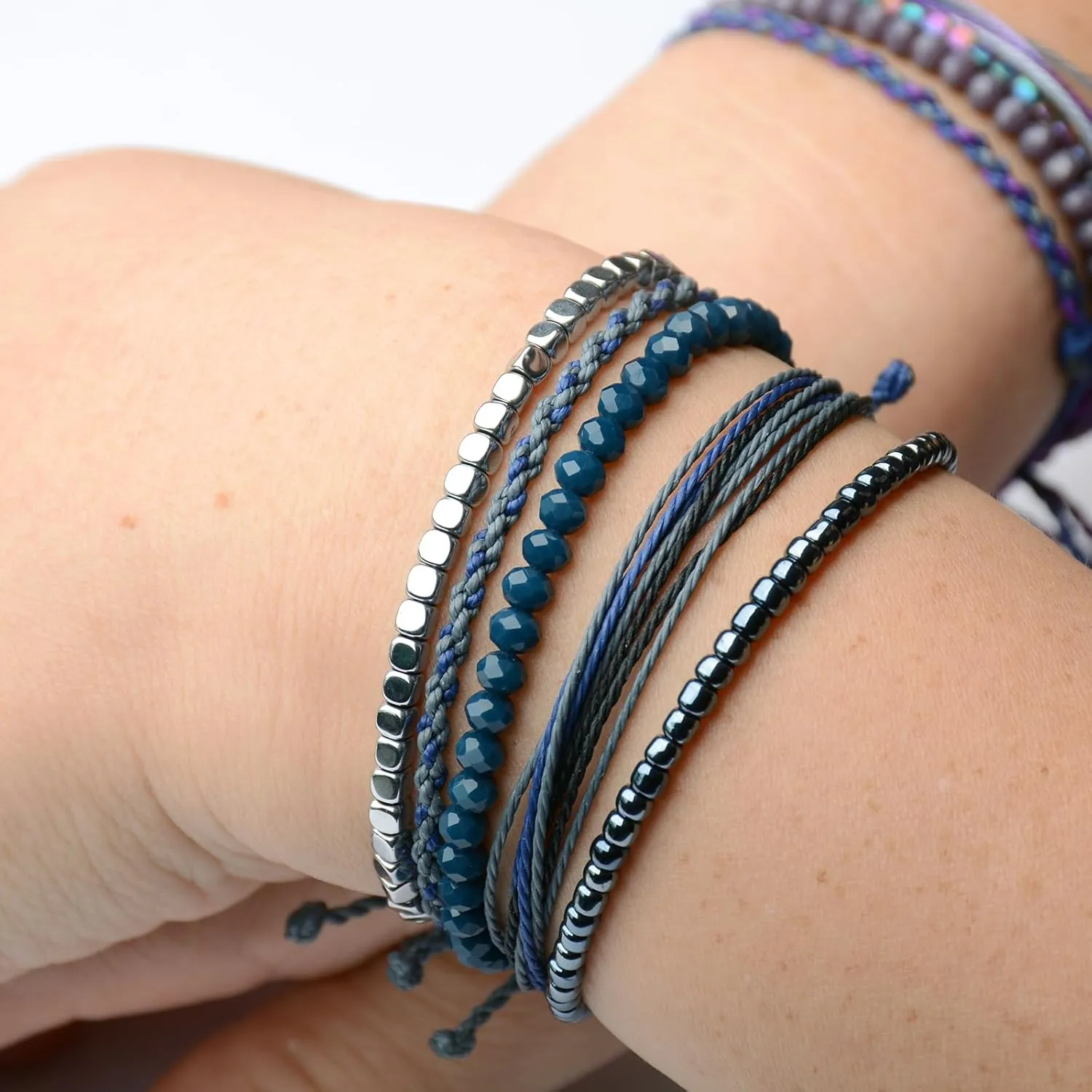 Mezcla Vida Handmade Waterproof Rope Bracelets Pack String & Beaded Bracelet Stack - Set of 5 Stackable Bracelets For Women, Summer Accessories & Bohemian Bracelets for Teen Girls