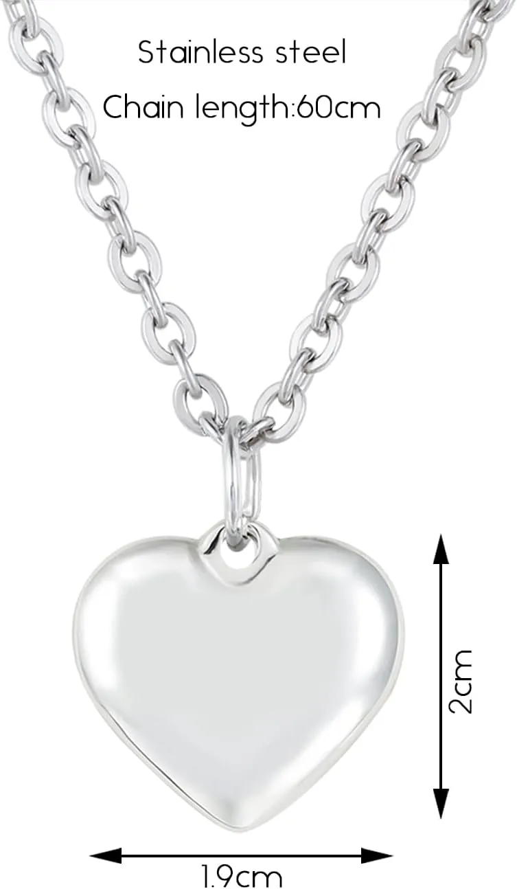 MILAKOO Stainless Steel Pendant Necklace for Women Heart Charms Link Chains 23" Length Lobster Clasp