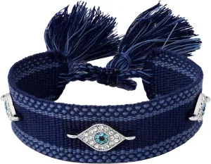 MINACHI Hand-Woven Rope Bracelet, Sparkle Evil Eye Charms, Bohemian Lucky Jewelry for Women