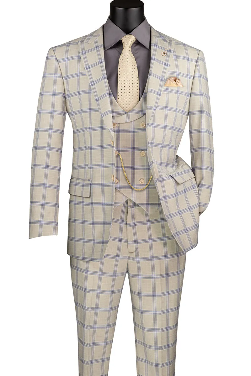 Modern Fit Men Suit MV2W-5 Light Beige