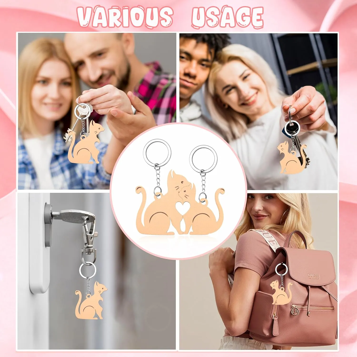 MOOGEEN Couple Gifts Cute Keychain Couples Matching Keychain Gifts for Boyfriend Girlfriend Couple Gift