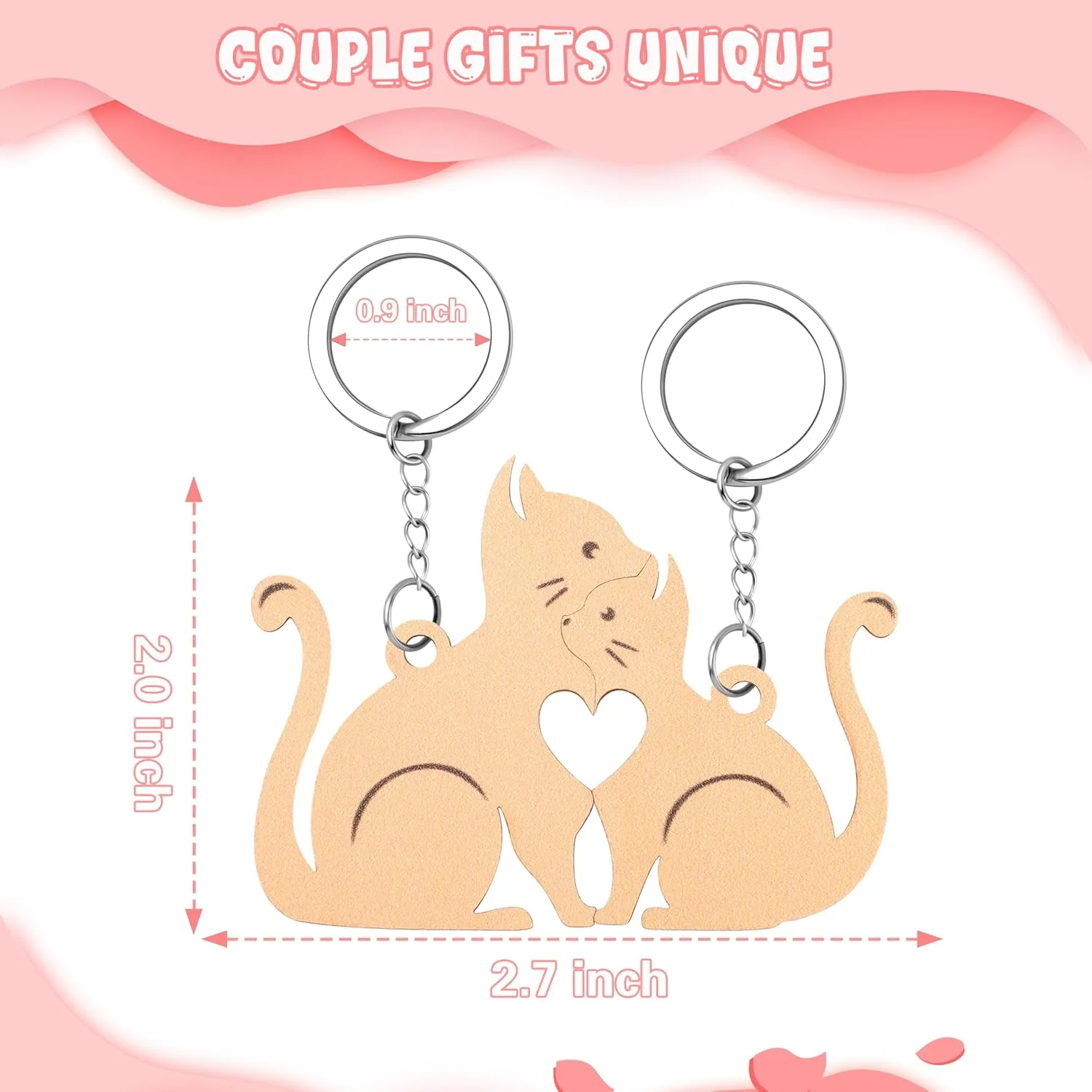 MOOGEEN Couple Gifts Cute Keychain Couples Matching Keychain Gifts for Boyfriend Girlfriend Couple Gift