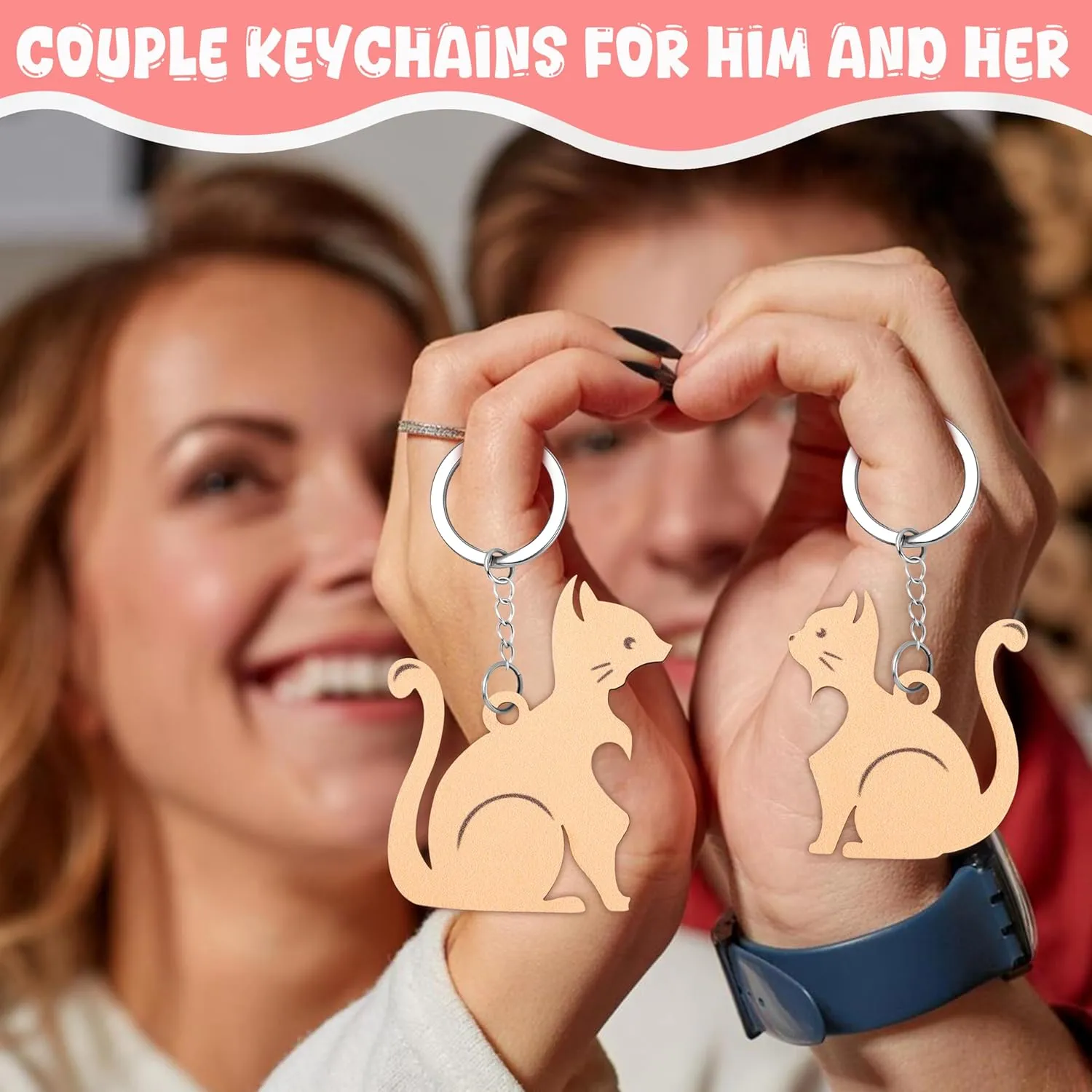 MOOGEEN Couple Gifts Cute Keychain Couples Matching Keychain Gifts for Boyfriend Girlfriend Couple Gift