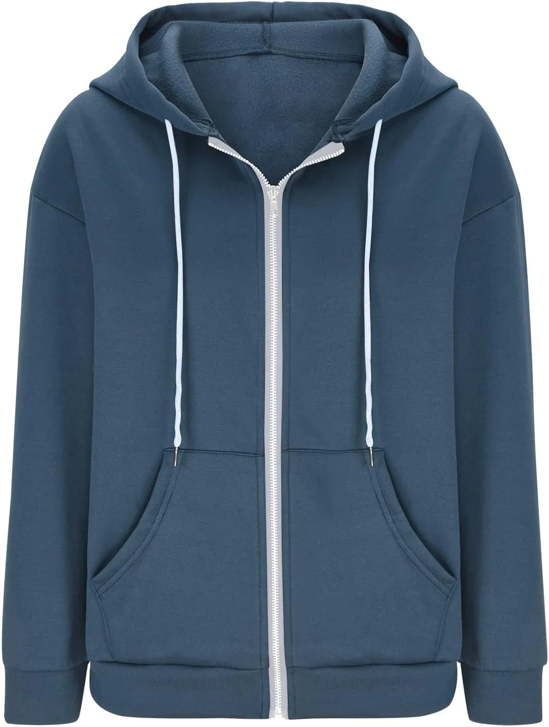NaRHbrg Women's Full Zip Up Hoodie Long Sleeve Hooded Sweatshirts Thin Casual Hoodies Jackets Oversized Pullover with Pockets