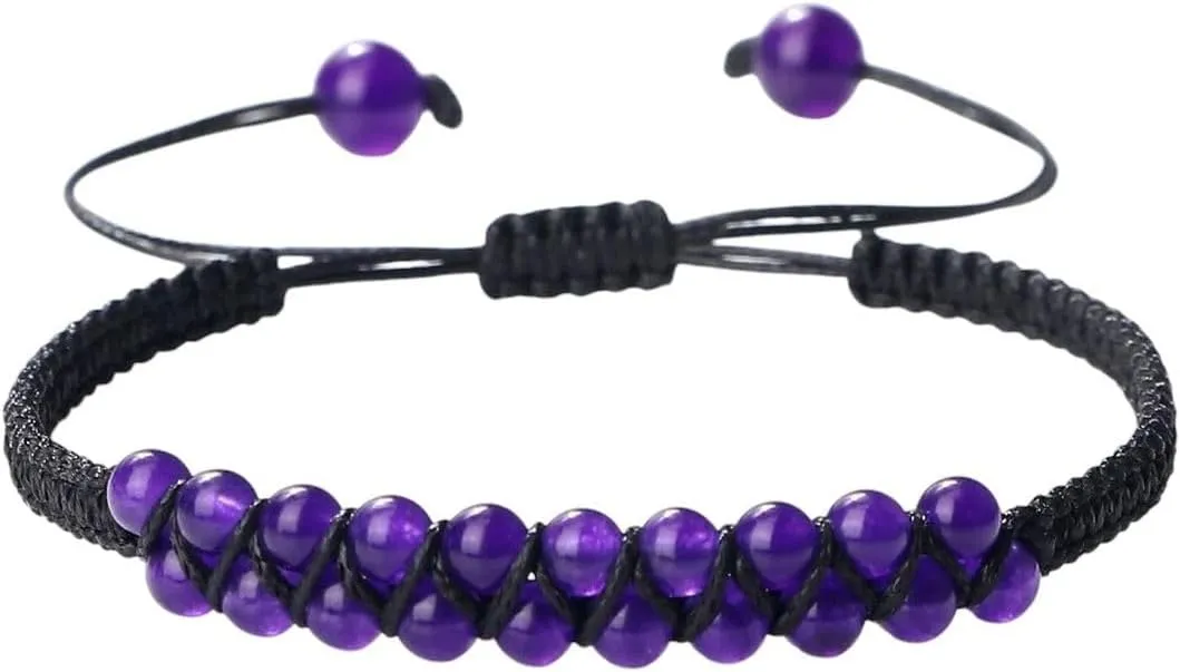 New 2025 Unisex 30 Styles Solid Color Natural Stone Handmade Knot Bracelet Bangles Buddhism Prayer Double Layer Beads Rope Gifts Jewelry Fashion Accessories Creative For Women And Men Men