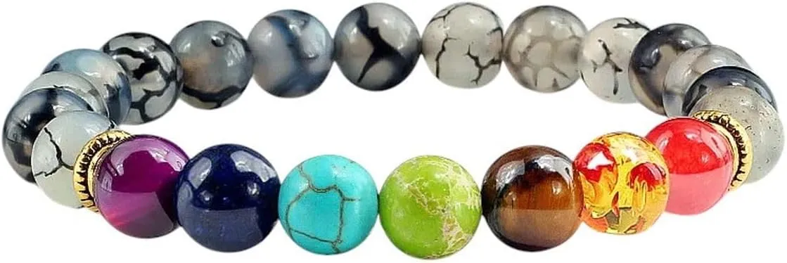 New 2025 Unisex Natural Stone Tiger Eye 7 Bracelets&Bangles Yoga Balance Beads Buddha Prayer Elastic Bracelet Men Pulseira Masculina Jewelry Fashion Accessories Creative For Women And Men Men