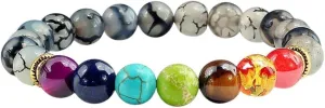 New 2025 Unisex Natural Stone Tiger Eye 7 Bracelets&Bangles Yoga Balance Beads Buddha Prayer Elastic Bracelet Men Pulseira Masculina Jewelry Fashion Accessories Creative For Women And Men Men