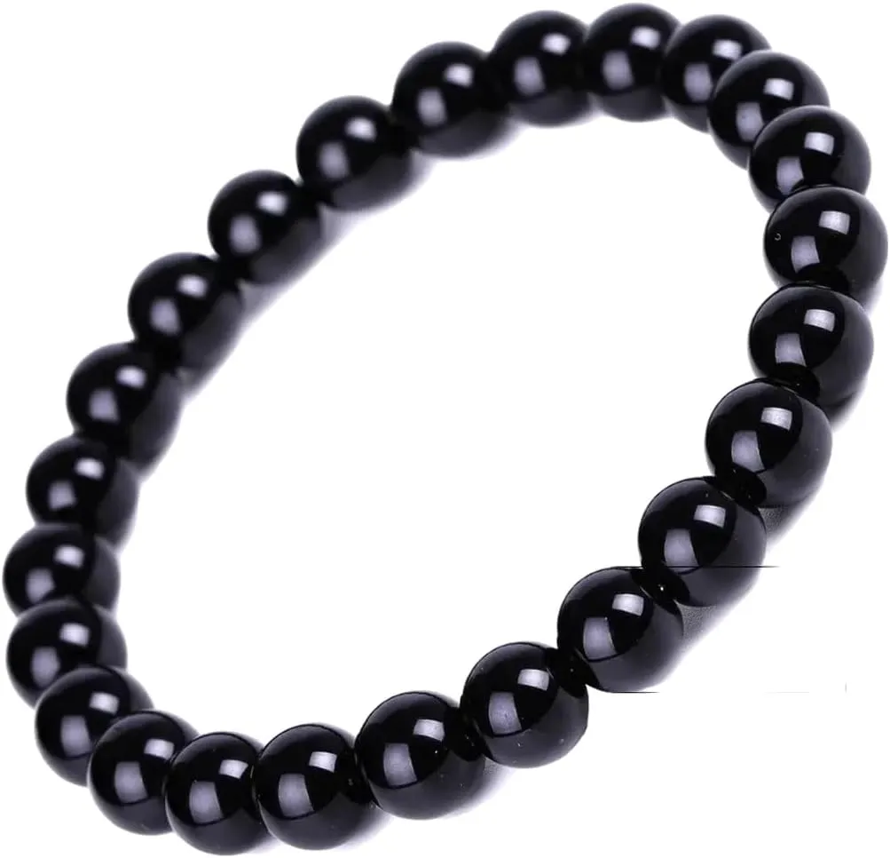 New 2026 Unisex 4/6/8/10/12/16/18Mm Tibetan Buddhism Black Obsidian Bracelets Men Women Prayer Blessing Amulet Lucky Bangles Medition Decoration Jewelry Luxury Accessories Trendy Best For Gift And