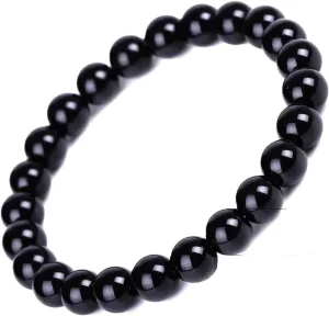 New 2026 Unisex 4/6/8/10/12/16/18Mm Tibetan Buddhism Black Obsidian Bracelets Men Women Prayer Blessing Amulet Lucky Bangles Medition Decoration Jewelry Luxury Accessories Trendy Best For Gift And
