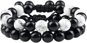 New 2026 Unisex Fashion Men Bracelet Set Natural Black Obsidian Tiger Eye Bead Bracelets Couples Prayer Bangles Women Soul Jewelry Gifts Trendy Accessories Creative Gift For Women And Men