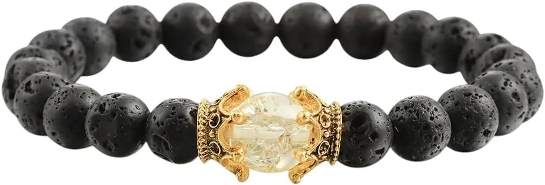 New 2026 Unisex Fashion Natural Stone Crown Beaded Bracelets Handmade Charm Distance Energy Bangles Yoga Lucky Women Men Gifts Prayer Jewelry Trendy Accessories Creative Gift For Women And Men