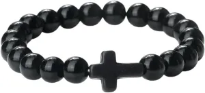 New 2026 Unisex Jesus Cross Men Bracelet Natural Stone Black Lava Turquoises Onyx Beads Charm Bracelets Women Yoga Bangles Prayer Jewelry Luxury With You Accessories Trendy Best For Gift And