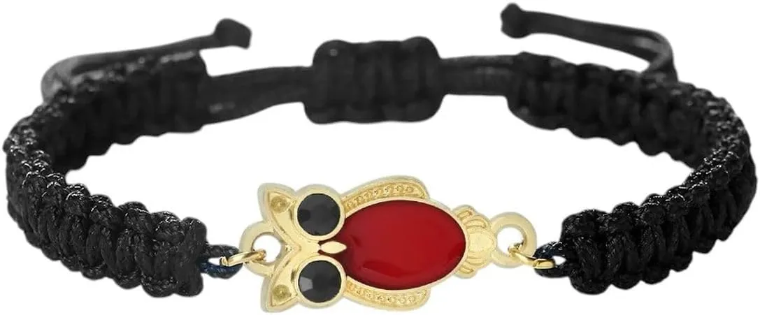 New 2026 Unisex Stainles Stell Owl Pendant Bracelet Handmade Black Rope Bangles For Women Men Prayer Woven Unisex Gift Fashion Jewelry Trendy Accessories Creative For Women And Men