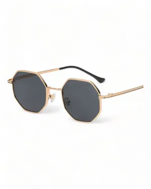 NEW YORK - Octagonal Geometric Metal Frame Sunglasses