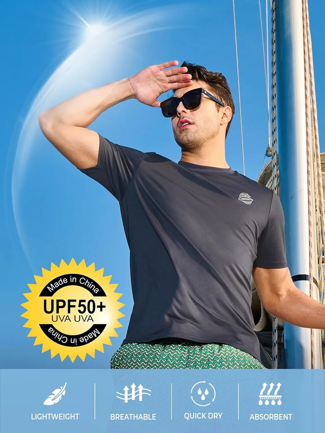 NORTHYARD Men's Athletic Quick Dry Running T-Shirts Workout Active Lightweight Short-Sleeve Shirts Gym Fishing Tee Tops