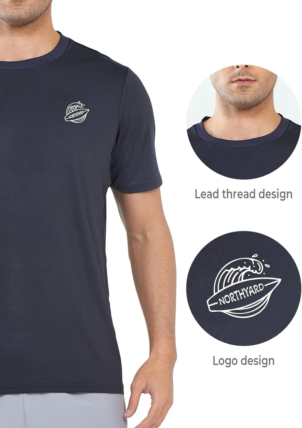 NORTHYARD Men's Athletic Quick Dry Running T-Shirts Workout Active Lightweight Short-Sleeve Shirts Gym Fishing Tee Tops