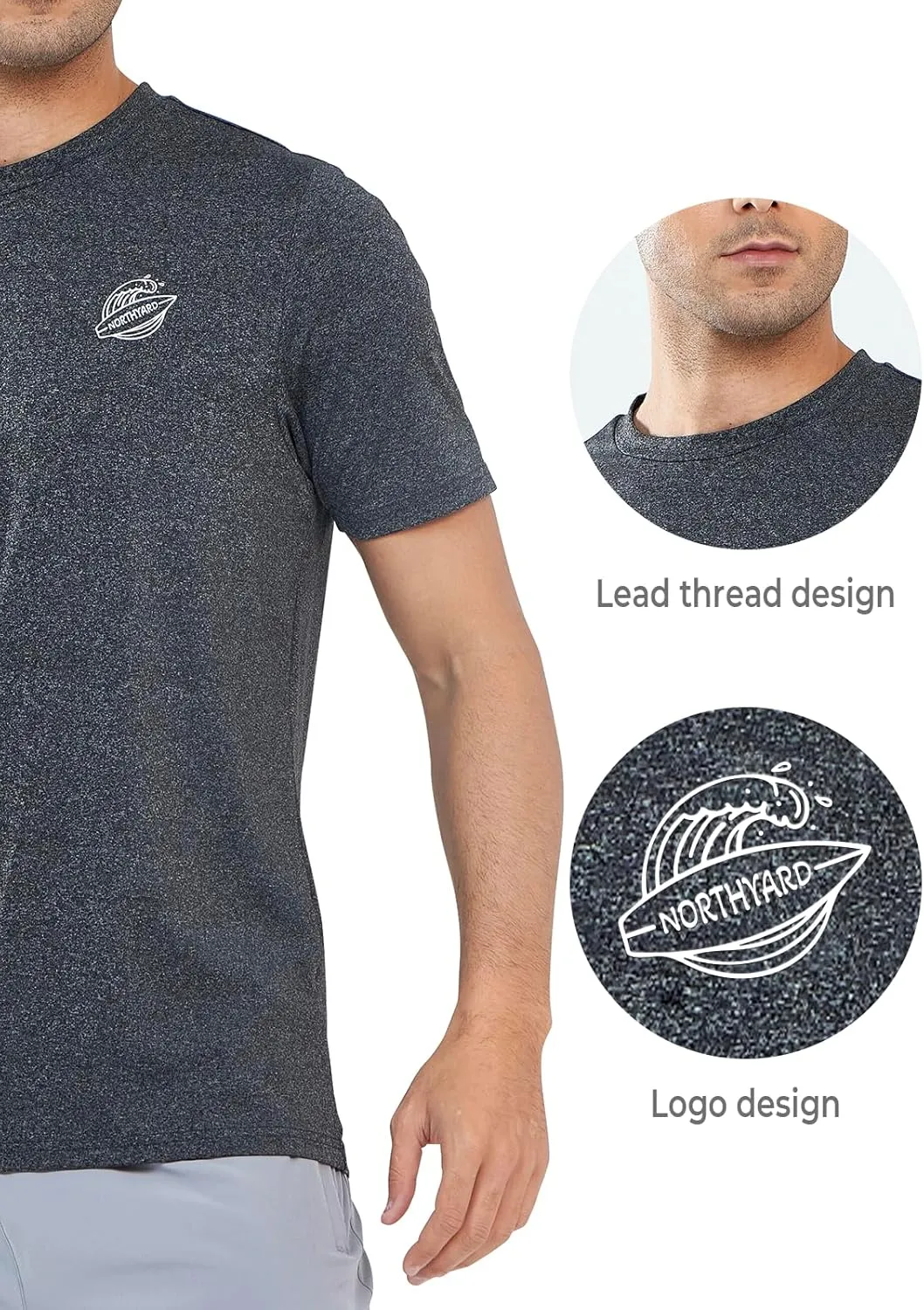 NORTHYARD Men's Athletic Quick Dry Running T-Shirts Workout Active Lightweight Short-Sleeve Shirts Gym Fishing Tee Tops