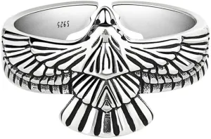 OIDIMS Punk Eagle Statement Ring Hawk Falcon Adjustable Open Rings Cool Bird Hip Hop Flying Eagle Middle Finger Jewelry Trendy Personality Norse Viking Ring Gift for Men Women Punk Style Birthday