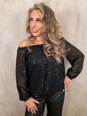 Opal Off the Shoulder Sequin Top
