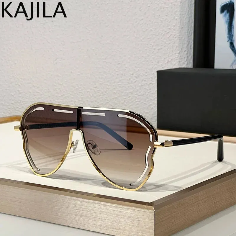 Oversized Hollow One-Piece Luxury Sunglasses