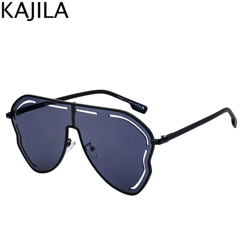 Oversized Hollow One-Piece Luxury Sunglasses