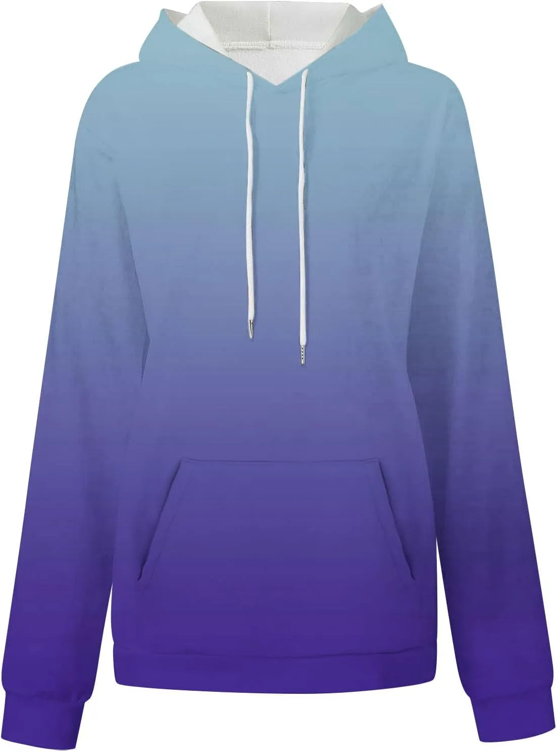 Oversized Hoodies for Women Loose Fit Gradient Pullover Sweatshirt Casual Blouses with Pockets Trendy Preppy Clothes