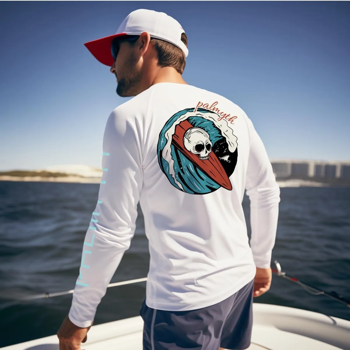 Palmyth Fishing Shirts for Men Long Sleeve Sun Protection Shirts UV UPF 50  T-Shirt Quick Dry