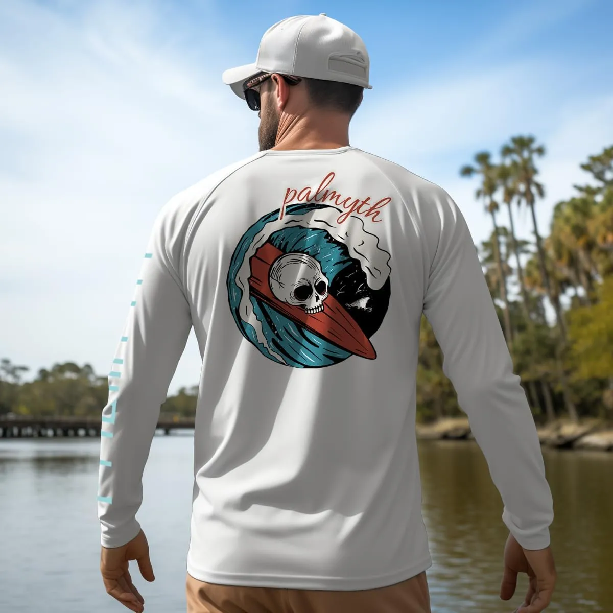Palmyth Fishing Shirts for Men Long Sleeve Sun Protection Shirts UV UPF 50  T-Shirt Quick Dry