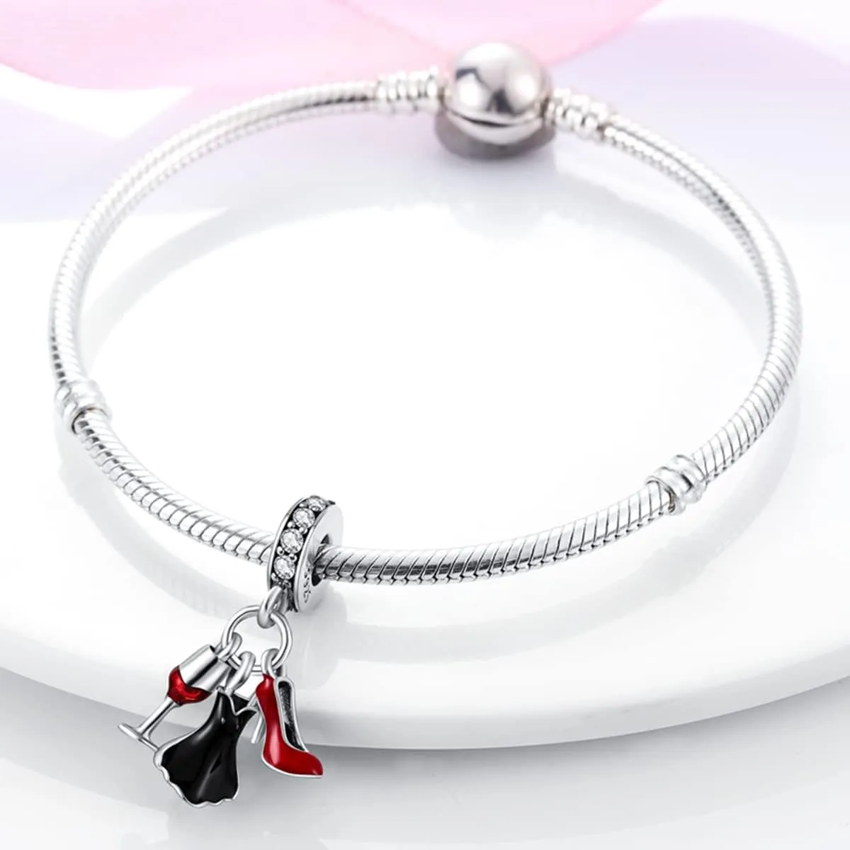 Parmuz 925 Sterling Silver Charm for Bracelet Necklace Dangle Love Mom Ocean travel Butterfly Party Charm Beads Pendants DIY Jewelry for Women