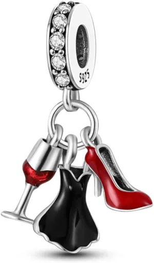 Parmuz 925 Sterling Silver Charm for Bracelet Necklace Dangle Love Mom Ocean travel Butterfly Party Charm Beads Pendants DIY Jewelry for Women