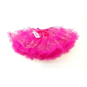 Pink Dots Fluffy Trim Tutu Skirt Girls S-L