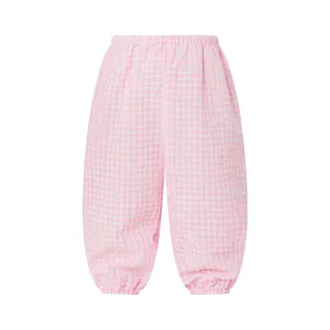 Pink Gingham Pull-on Trousers