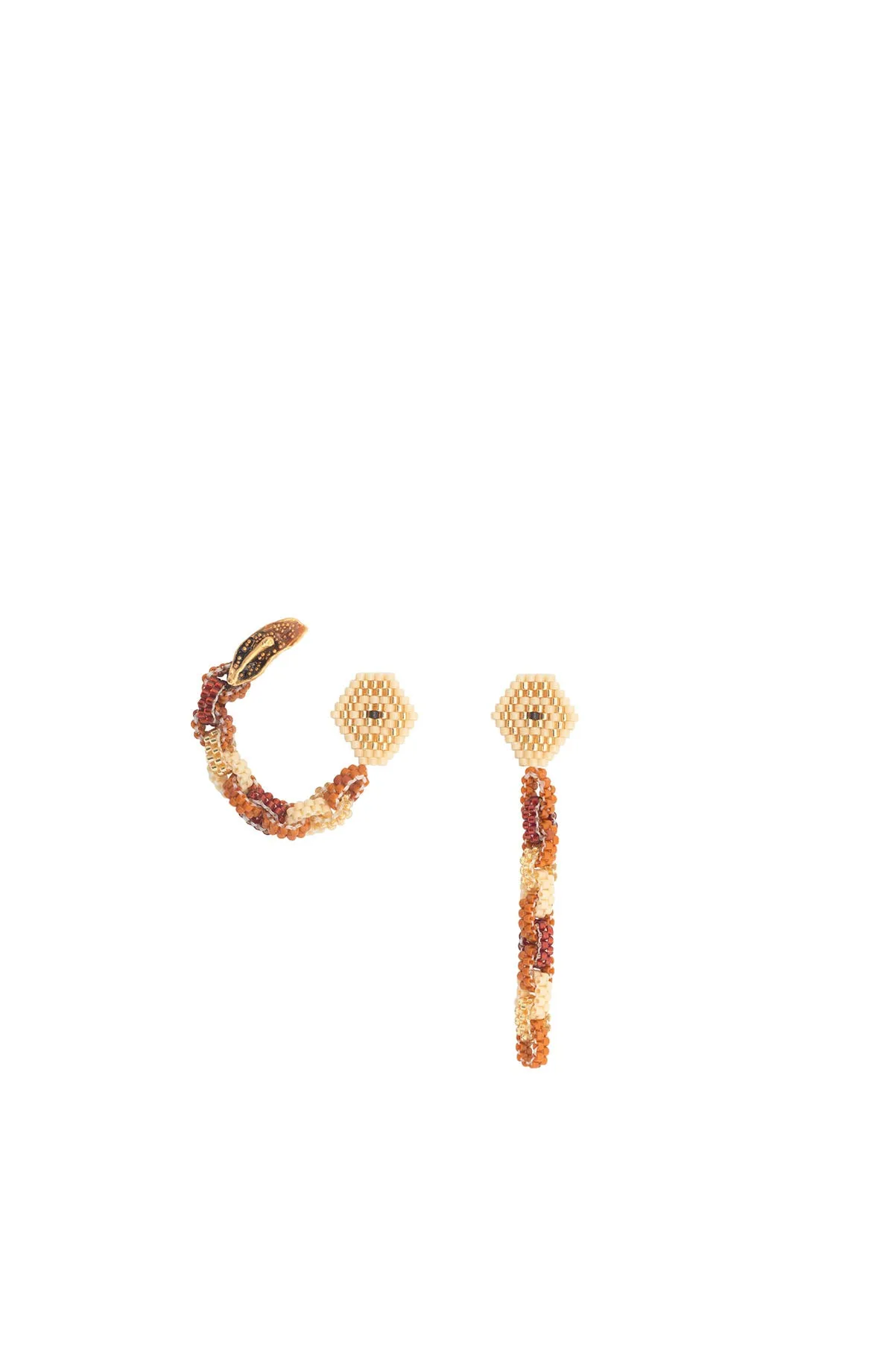 Pink Glass Beaded Ear Cuff