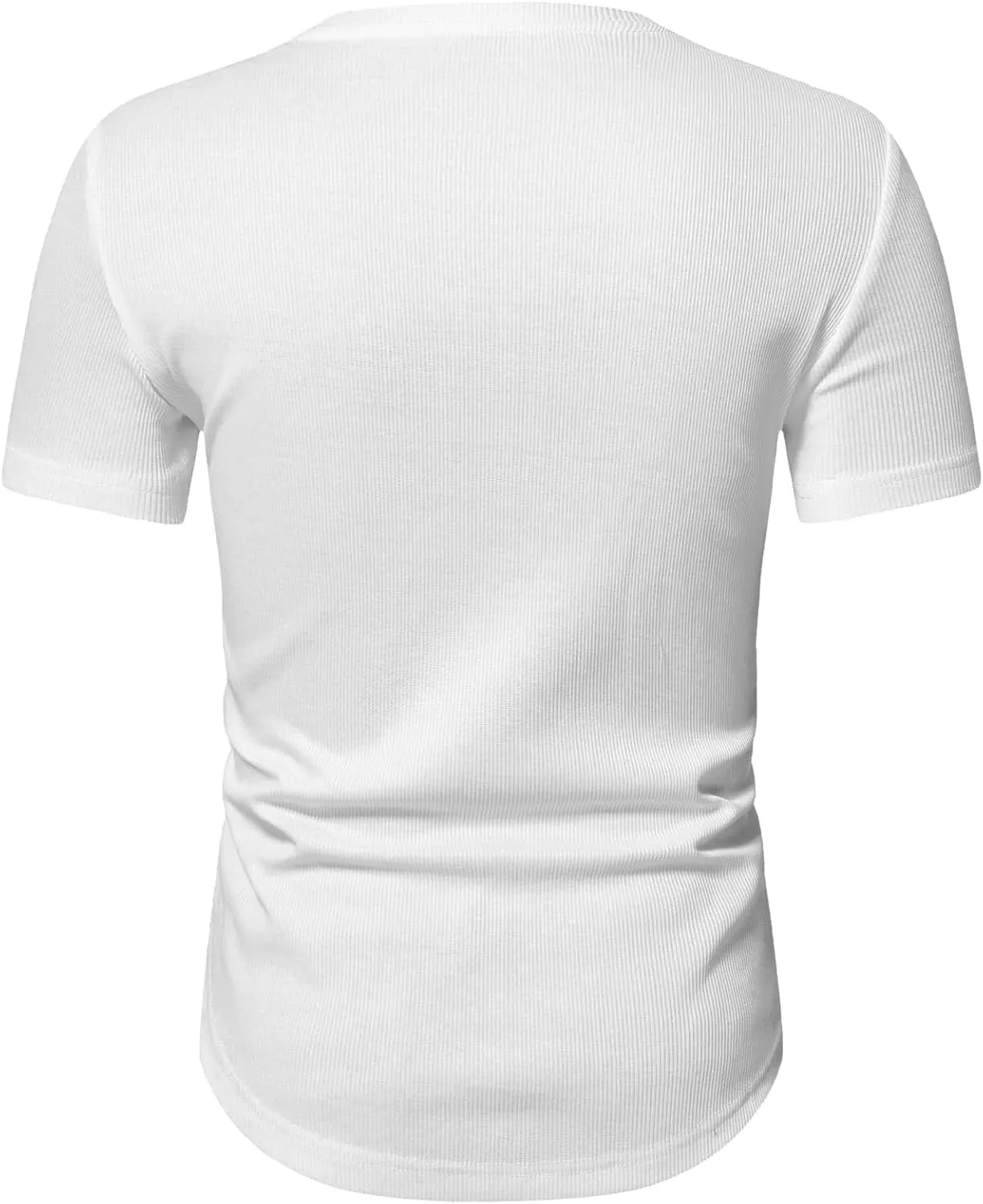 PLEPAN Mens Muscle T Shirts V Neck Short Sleeve Henley Shirt Hipster Longline Gym Workout Athletic Tee Shirts