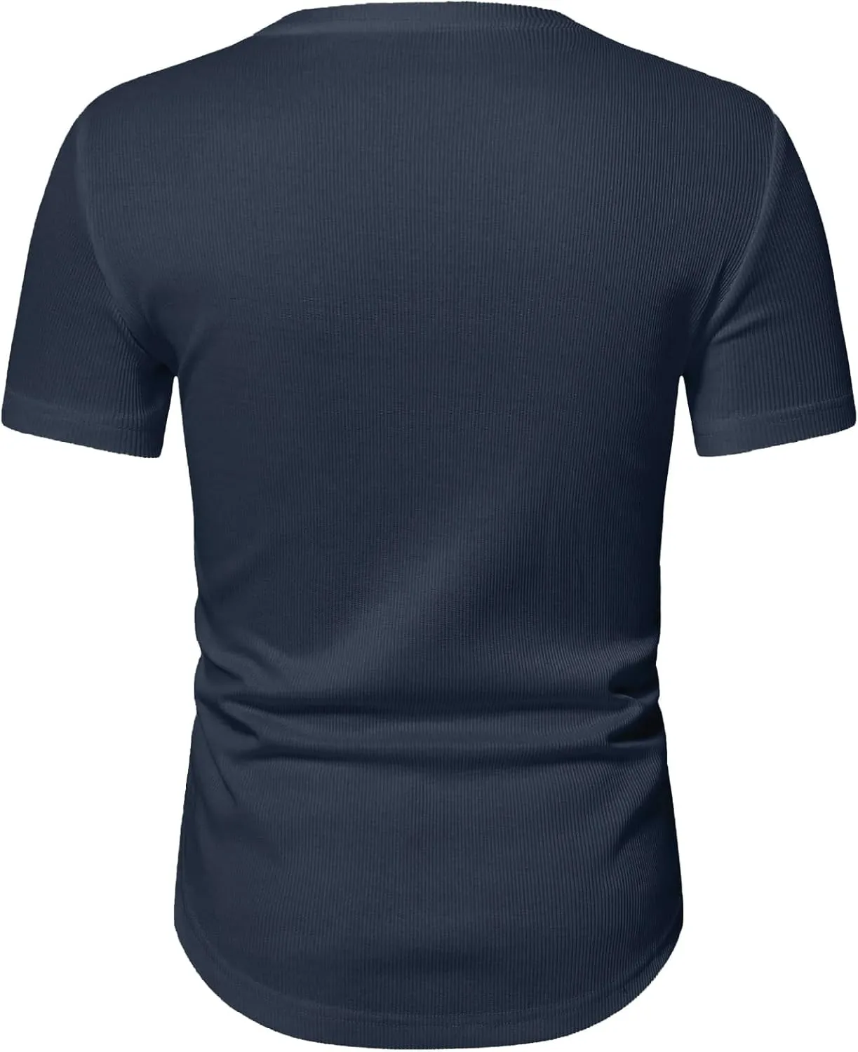 PLEPAN Mens Muscle T Shirts V Neck Short Sleeve Henley Shirt Hipster Longline Gym Workout Athletic Tee Shirts