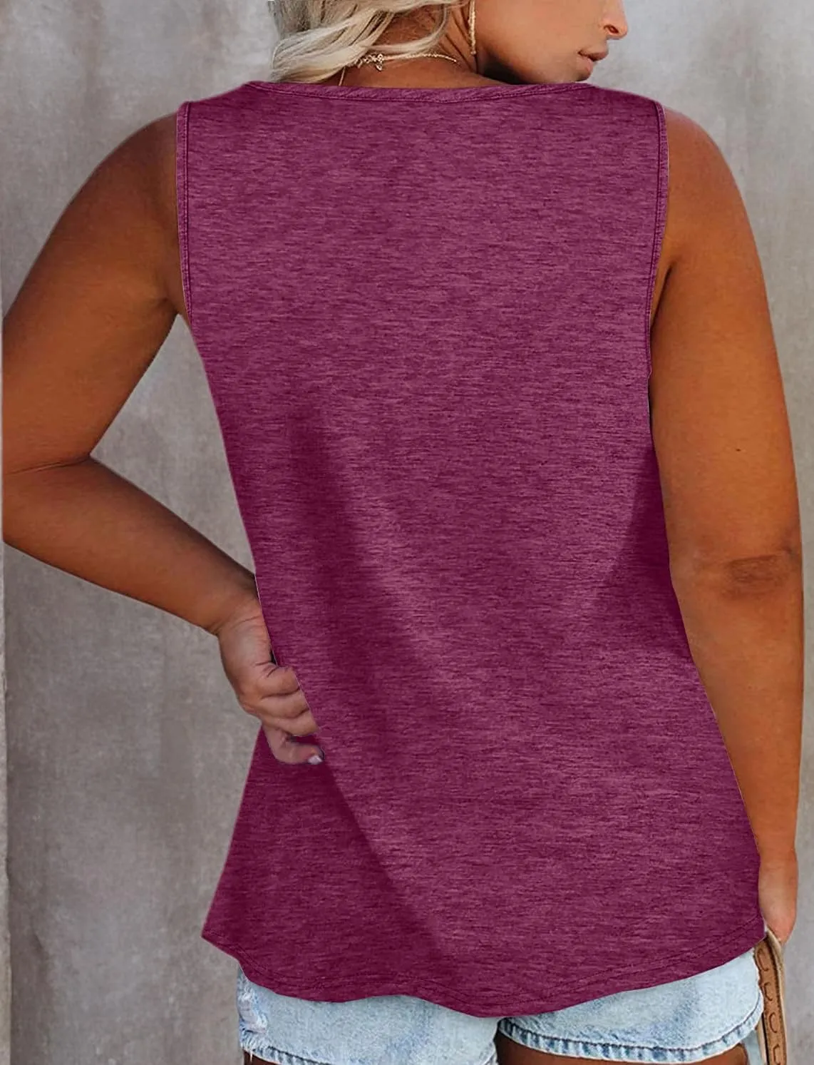 Plus Size Tank Tops for Women Summer Sleeveless Henley T-Shirts Tops Casual Print Tee Tunics Shirts