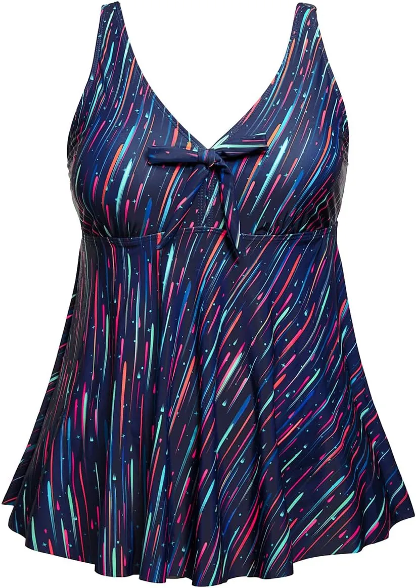 Plus Size Tankini Tops for Women Only - Flowy Bathing Suits Tops Modest Swimsuit No Bottom
