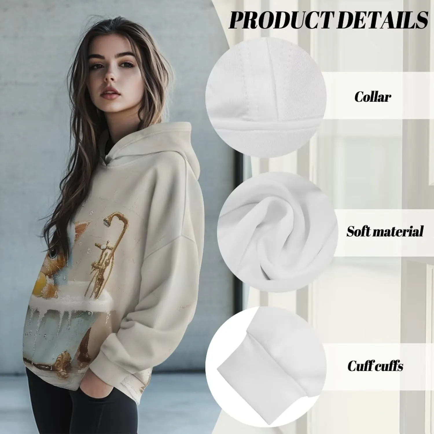 Poceacles Womens Fleece Hoodies Oversized Sweatshirts Long Sleeve Pullover Tops Gym Tops Fall Outfits Plus