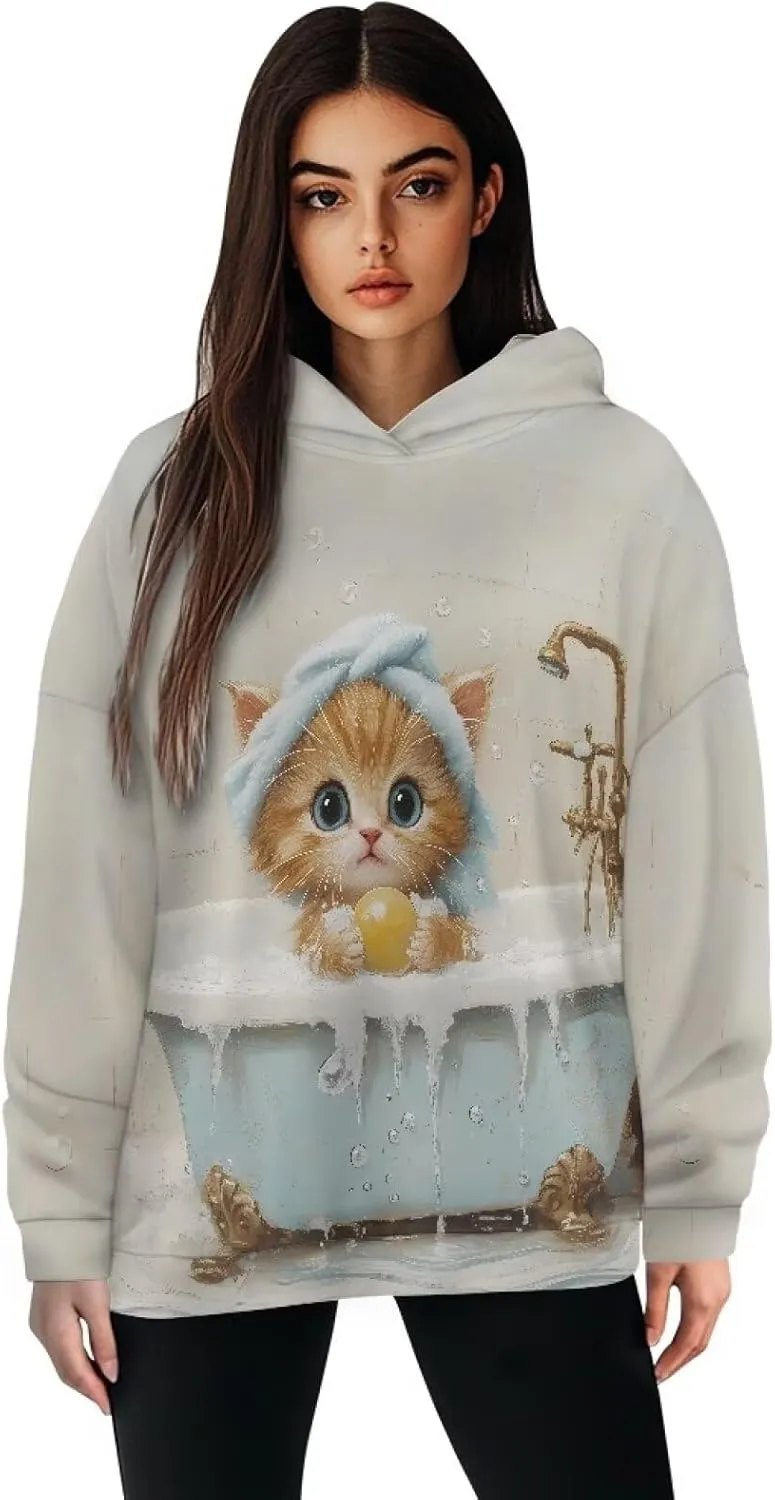 Poceacles Womens Fleece Hoodies Oversized Sweatshirts Long Sleeve Pullover Tops Gym Tops Fall Outfits Plus